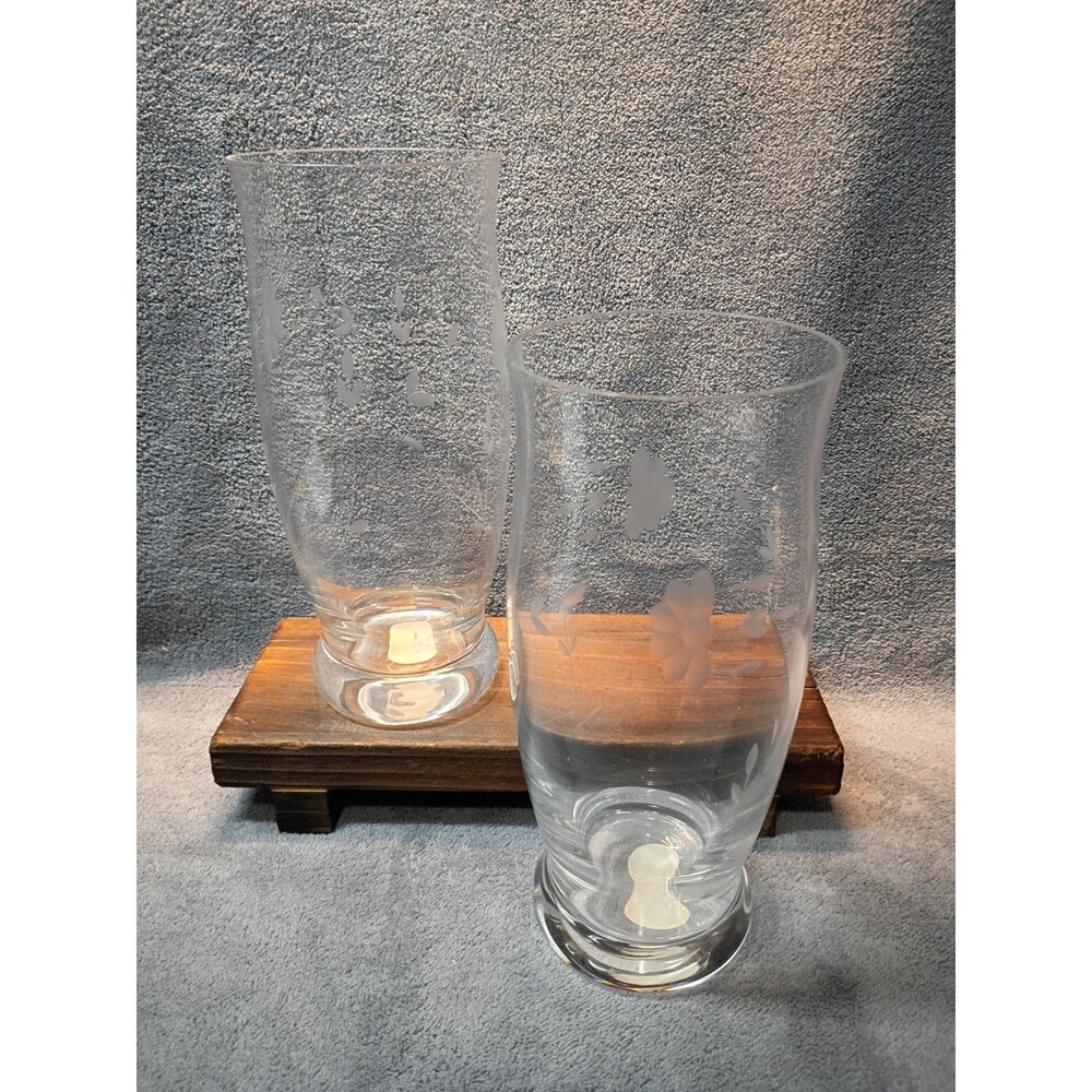 Princess House Heritage Crystal Cooler Glasses Set 2 20oz 7¼" Original Labels - Picture 3 of 8